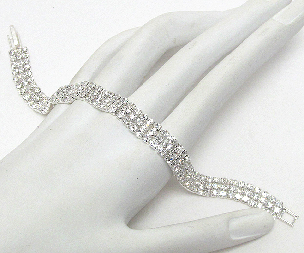 3 line rhinestone party bracelet