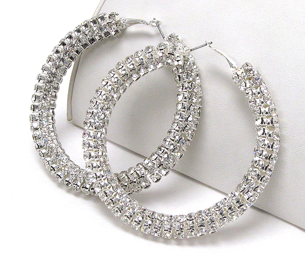 Crystal all around hoop earring - hoops