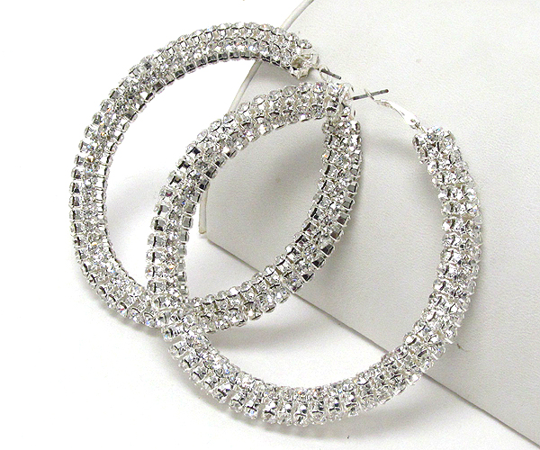 Crystal all around hoop earring - hoops