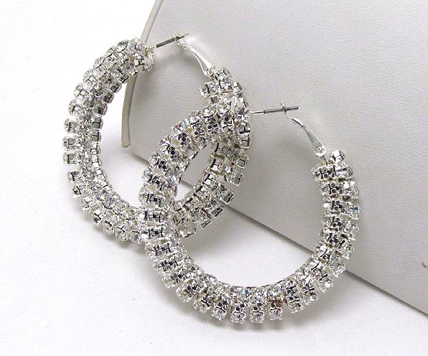 Crystal all around hoop earring - hoops