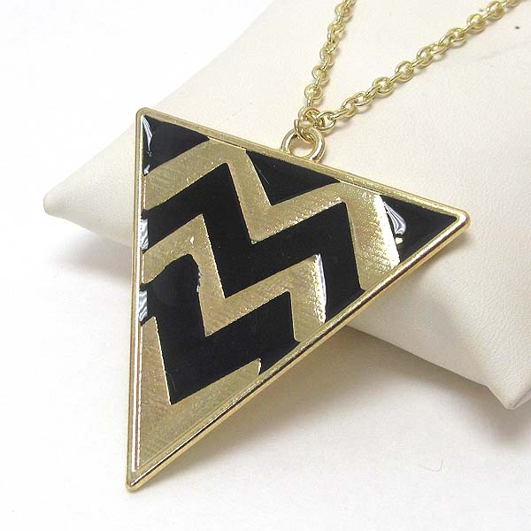 Epoxy chevron triangle pendant necklace