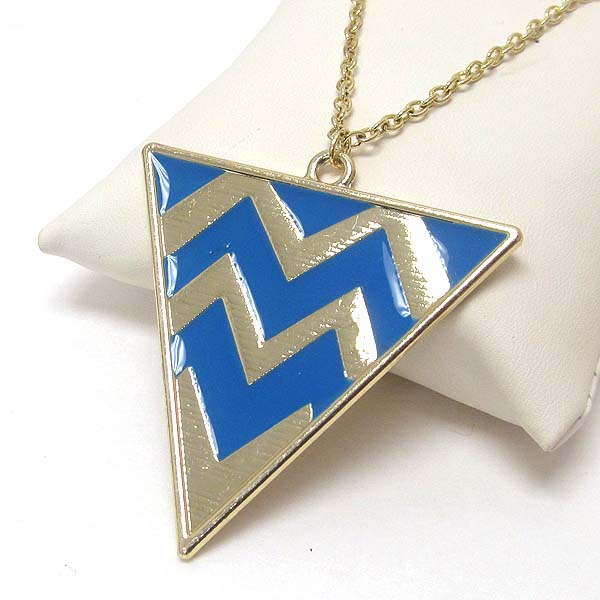 Epoxy chevron triangle pendant necklace