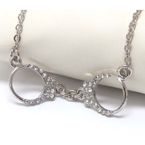 Premier electro plating crystal handcuff necklace