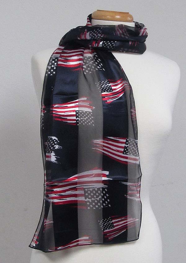 American flag theme satin stripe print sash scarf - 100% polyester  made in korea