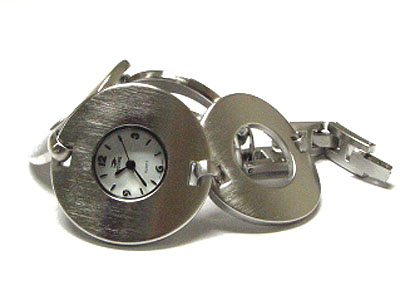 Metal round link watch