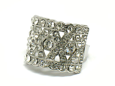 Crystal arc shape fashion ring