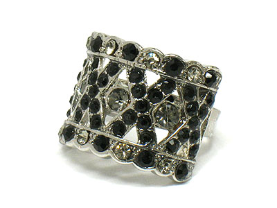 Crystal arc shape fashion ring