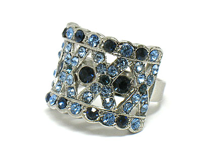 Crystal arc shape fashion ring