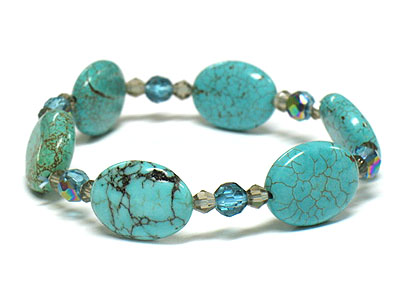 Turquoise stone stretch bracelet