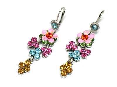 Spring theme austrian crystal deco flower earring