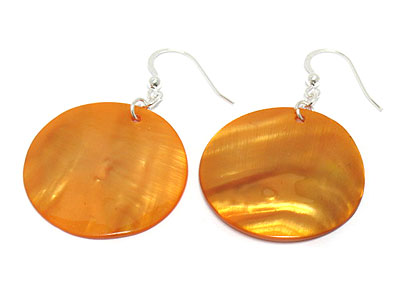 Dyed shell disk earring