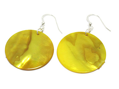 Dyed shell disk earring