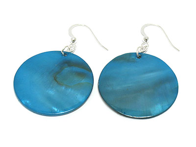 Dyed shell disk earring