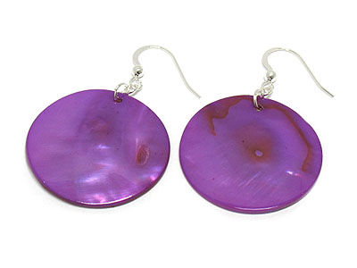 Dyed shell disk earring