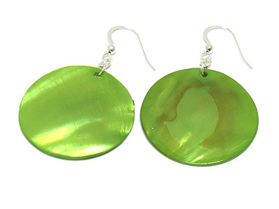 Dyed shell disk earring