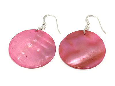 Dyed shell disk earring