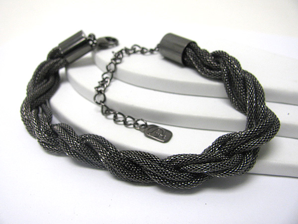 Braided metal tube chain bracelet