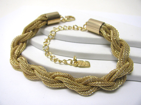 Braided metal tube chain bracelet