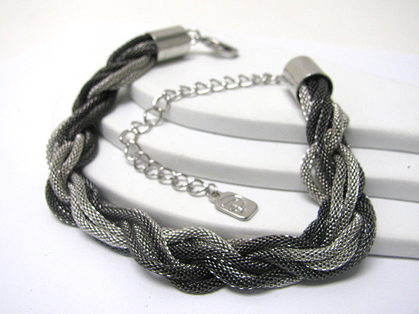 Braided metal tube chain bracelet