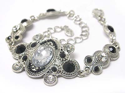 Crystal bubble metal link bracelet