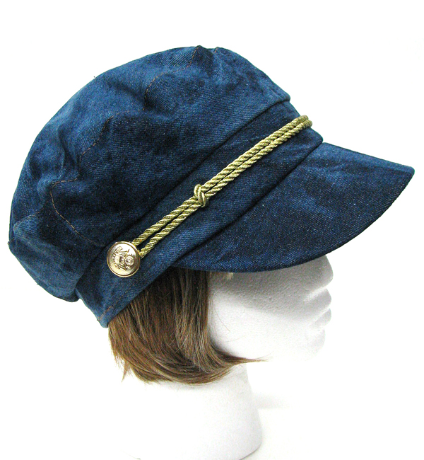 Military denim cap