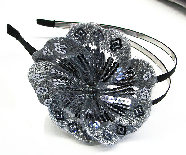 Sequin flower headband