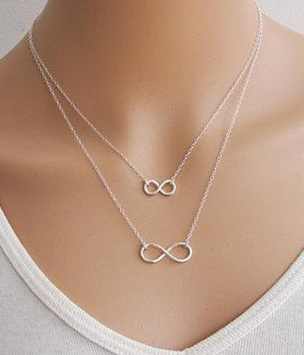 Etsy style infinity simple layered necklace