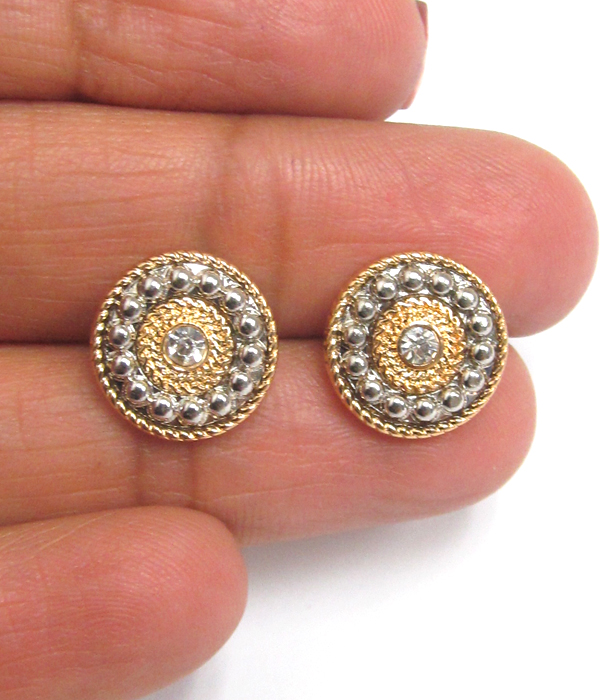 Two tone stud earrings 