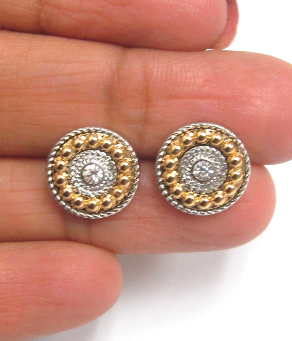 Two tone stud earrings 