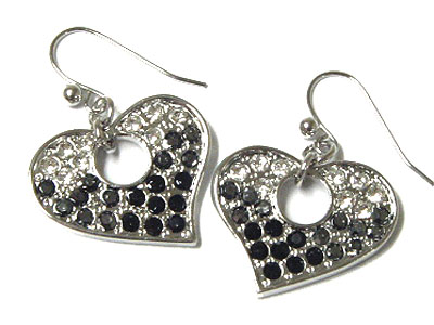 Crystal heart earring