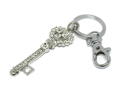 Crystal key chain charm