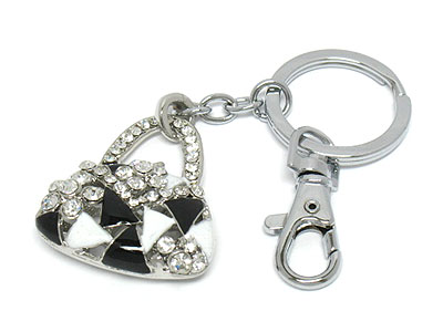 Crystal bag charm chain