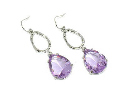 Dangling tear drop crystal earring