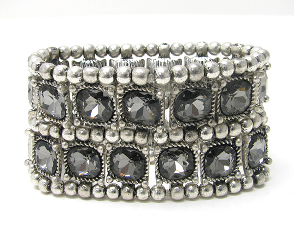 Austrian crystal double row stretch bracelet