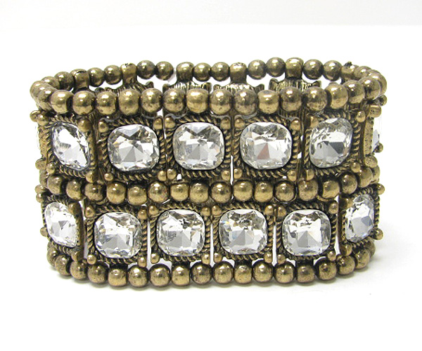 Austrian crystal double row stretch bracelet