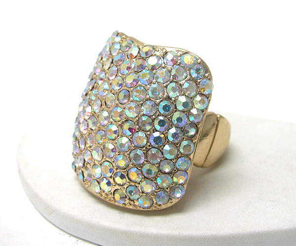 Crystal stud rectangle stretch ring