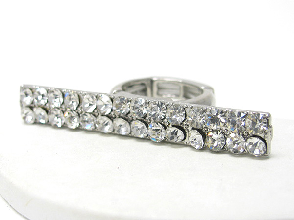 Crystal double line stretch ring