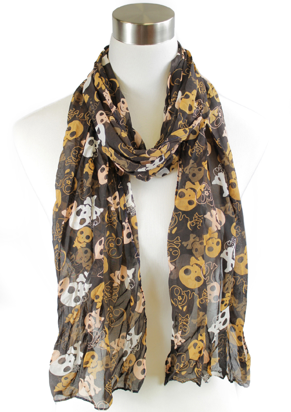 Jazzy block skull  prink scarf - 100% polyester