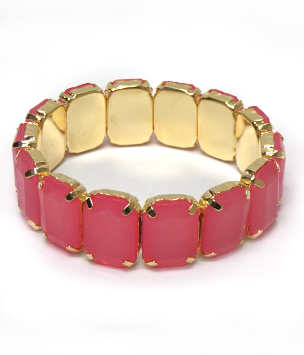 Jelly rectangles linked spring theme bracelet 