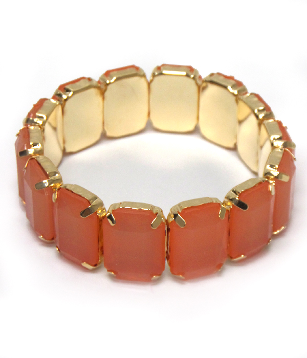 Jelly rectangles linked spring theme bracelet 