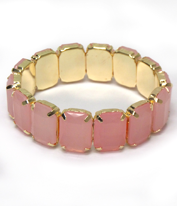 Jelly rectangles linked spring theme bracelet