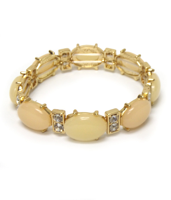 Linked epoxy stones with crystals bracelet