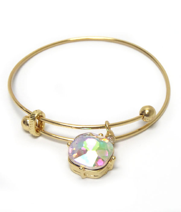 Catherine popesco inspired single stone wire bangle bracelet