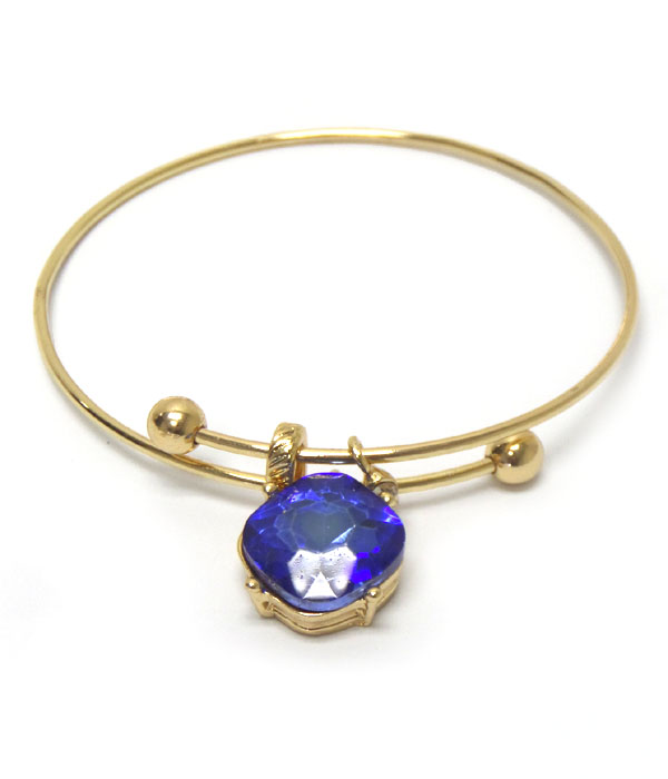 Catherine popesco inspired single stone wire bangle bracelet