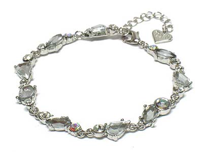 Austrian crystal flower link bracelet