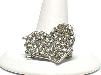 Crystal heart shape small hair claw