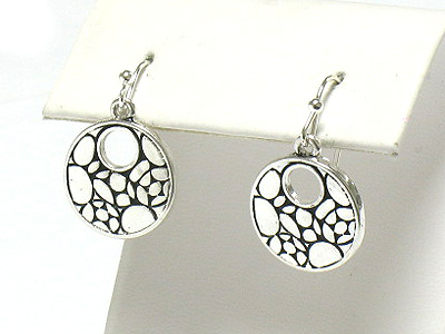 Metal casting round disk earring 