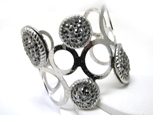 Crystal deco metal wire cuff bangle 