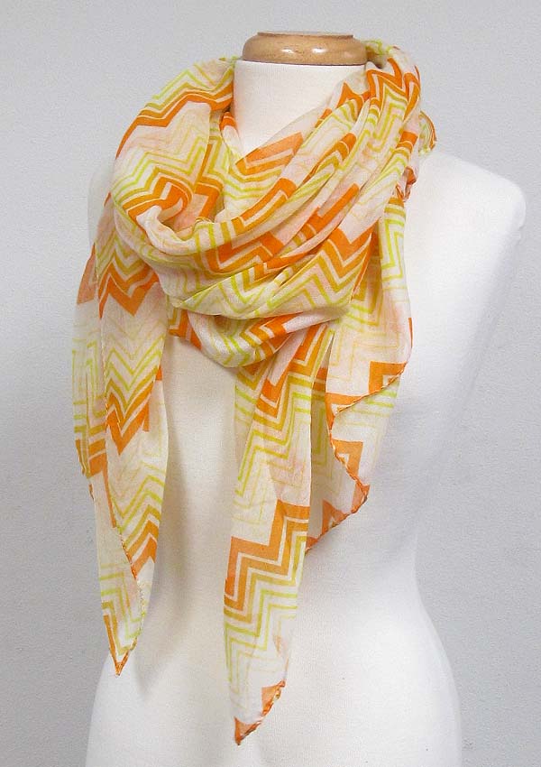 Gradient chevron pattern scarf