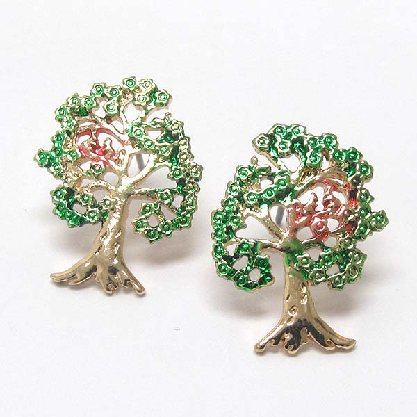 Premier electro plating tree of life earring